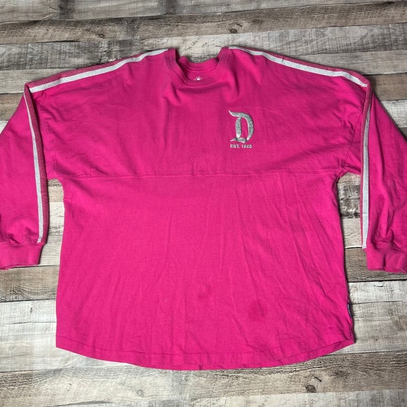 Disney Parks Tops - Disney Spirit Jersey Adult 2XL Pink Silver Glitter Disneyland Resort‎ Spellout